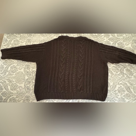 Quince Organic Cotton Oversized Cable Cardigan (L) - Picture 4 of 12